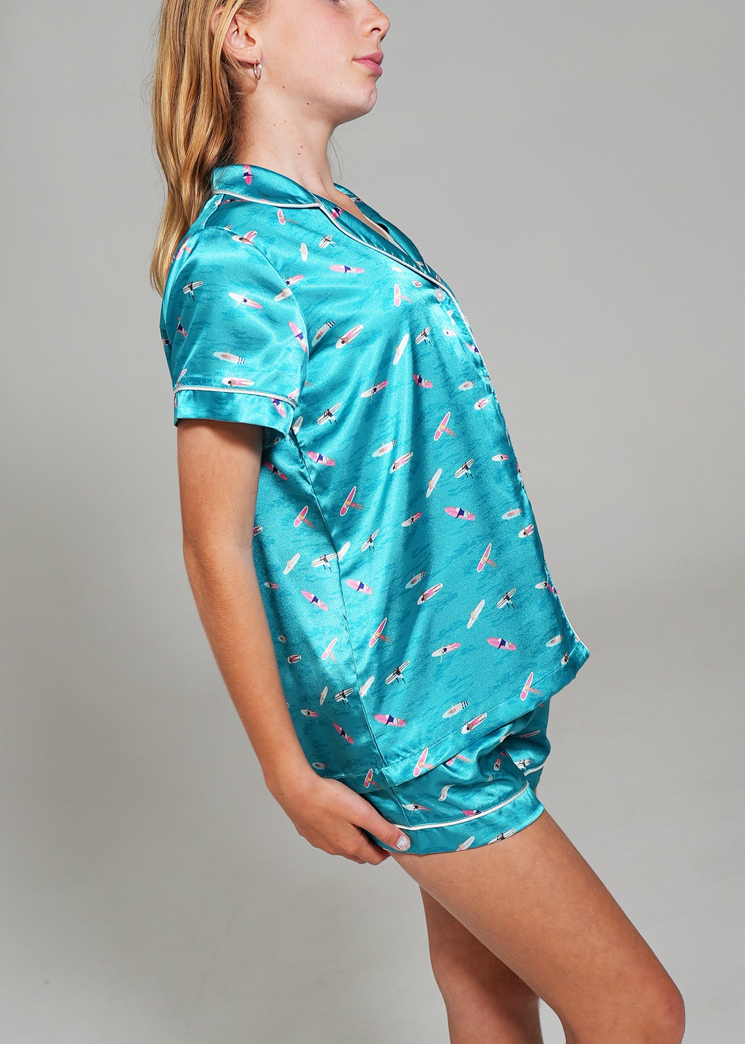 Night Sweet Thing Girls Ocean Drift Short Satin Short Pajama Set Kids
