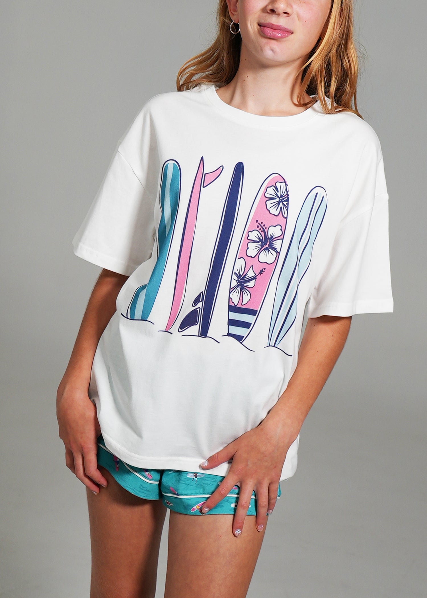 Night Sweet Thing Girls Ocean Drift T-Shirt & Short Pants PJ Set Satin T-Shirt Pajama Set Kids