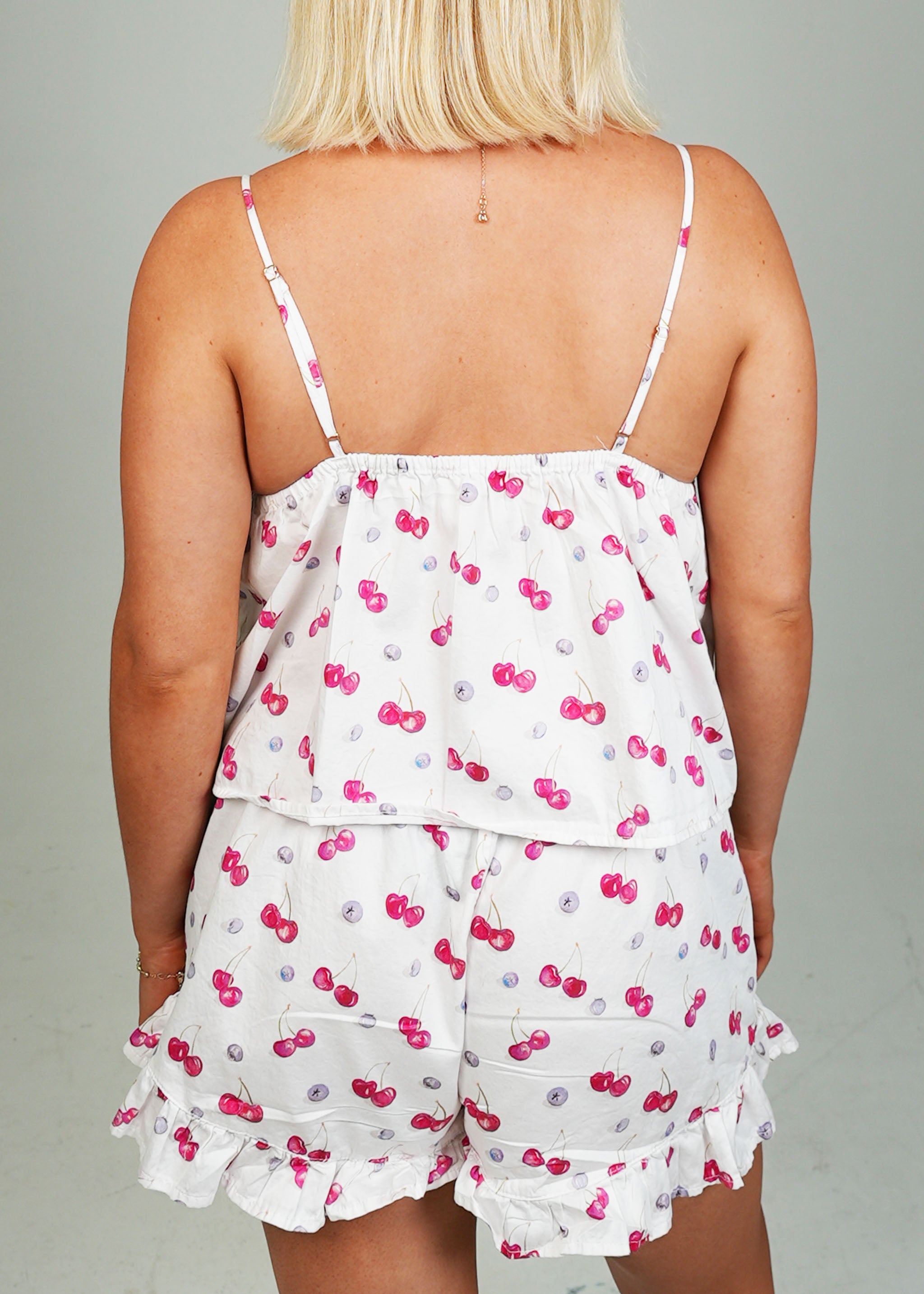 Cherries and Berries Cotton Camisole Short Pyjama Set