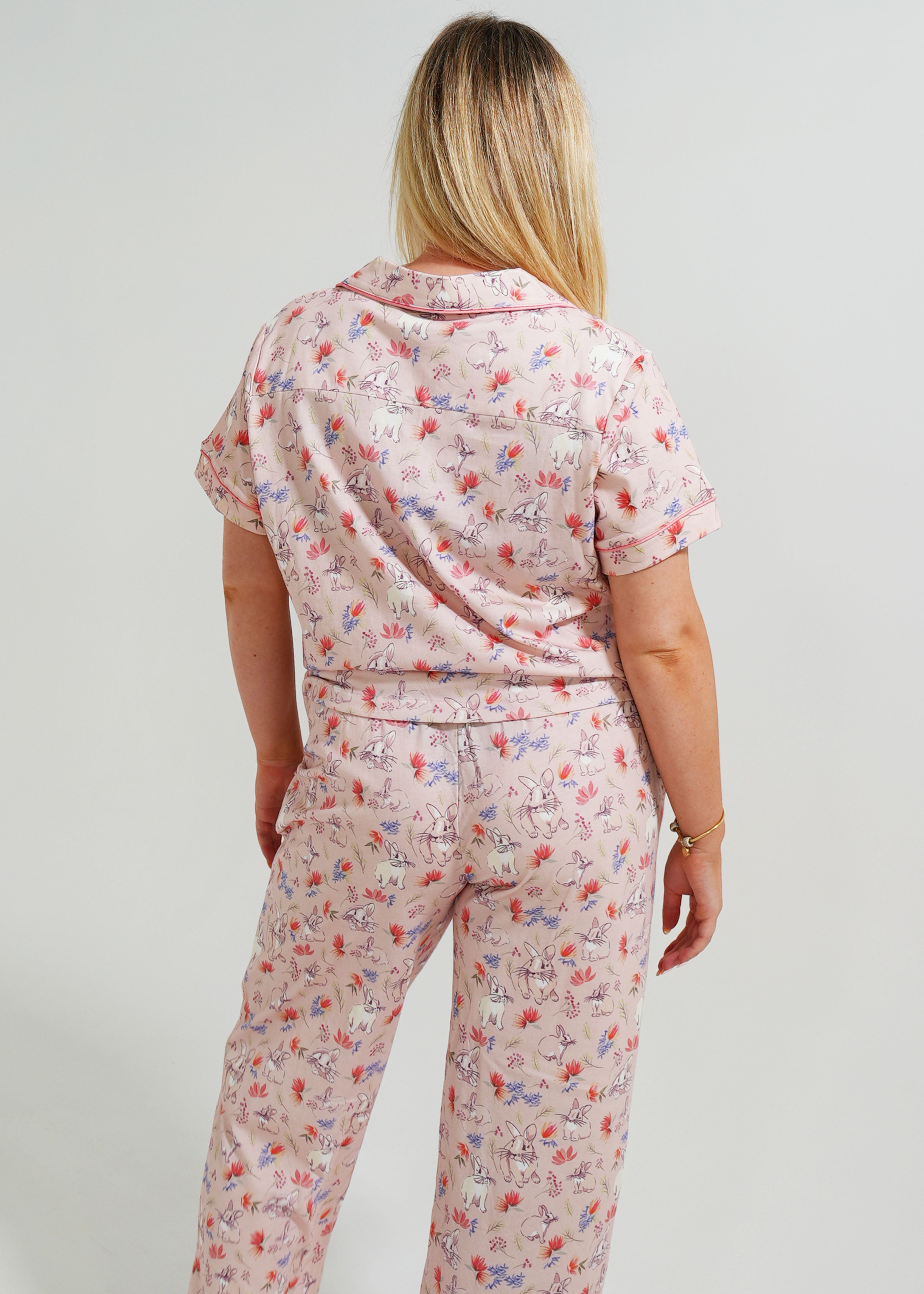 Night Sweet Thing Girls Hop To Bed Jersey Knit Cotton Long Pajama Set Kids