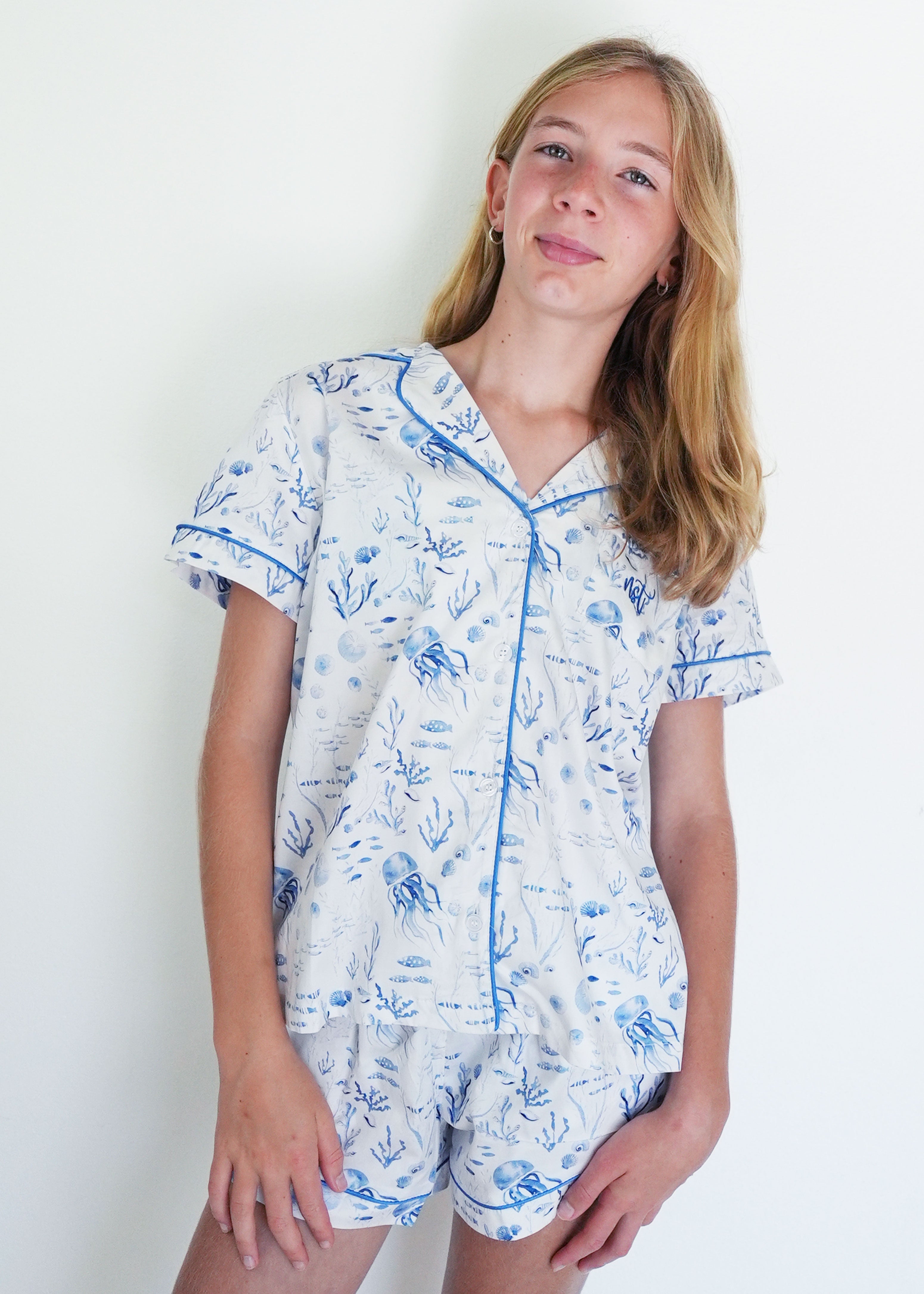 Night Sweet Thing Girls Morning Swim Jersey Knit Cotton Short Pajama Set Kids