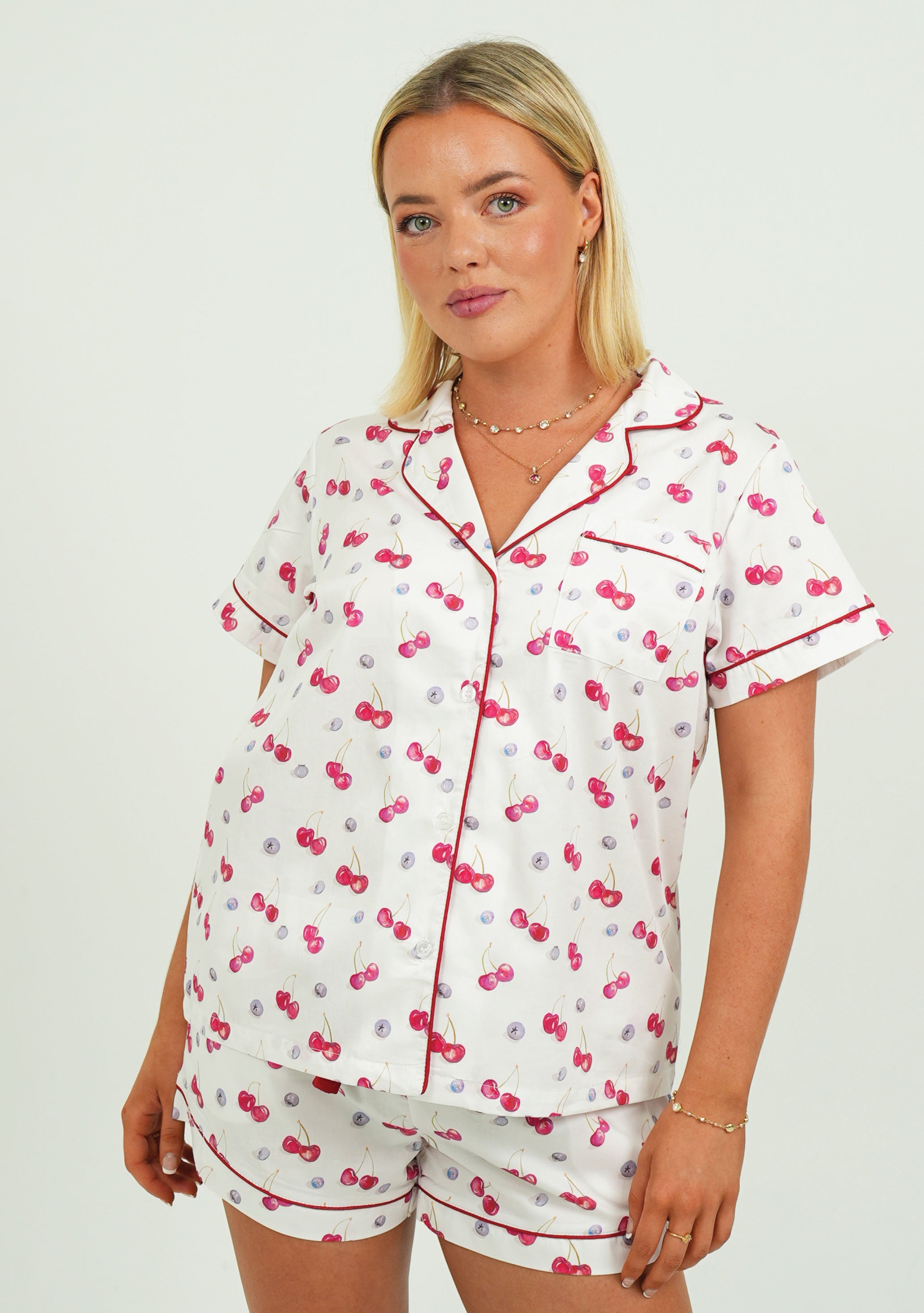 Cherries and Berries Cotton Short Pyjama Set