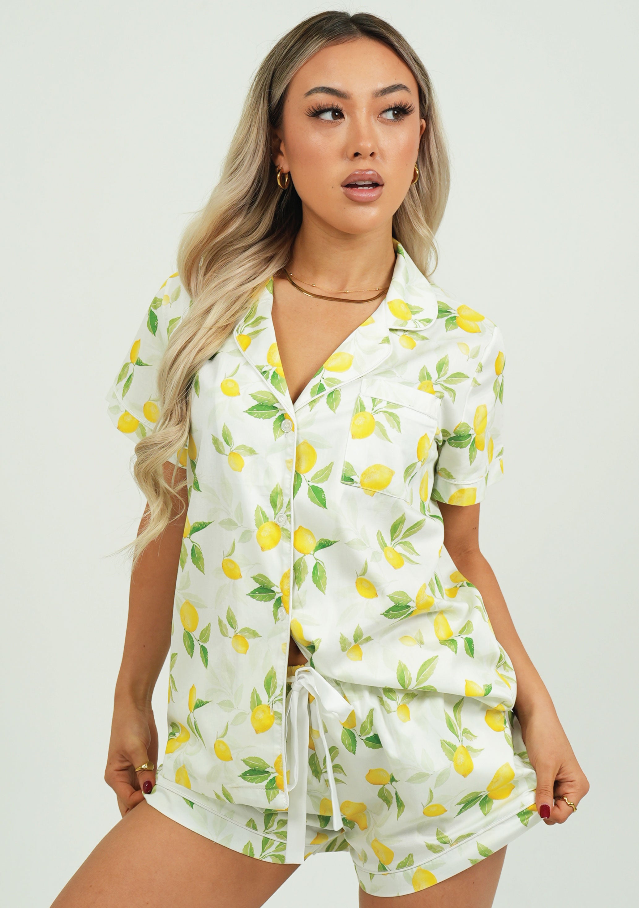 Lemon Cotton Short Pyjama Set