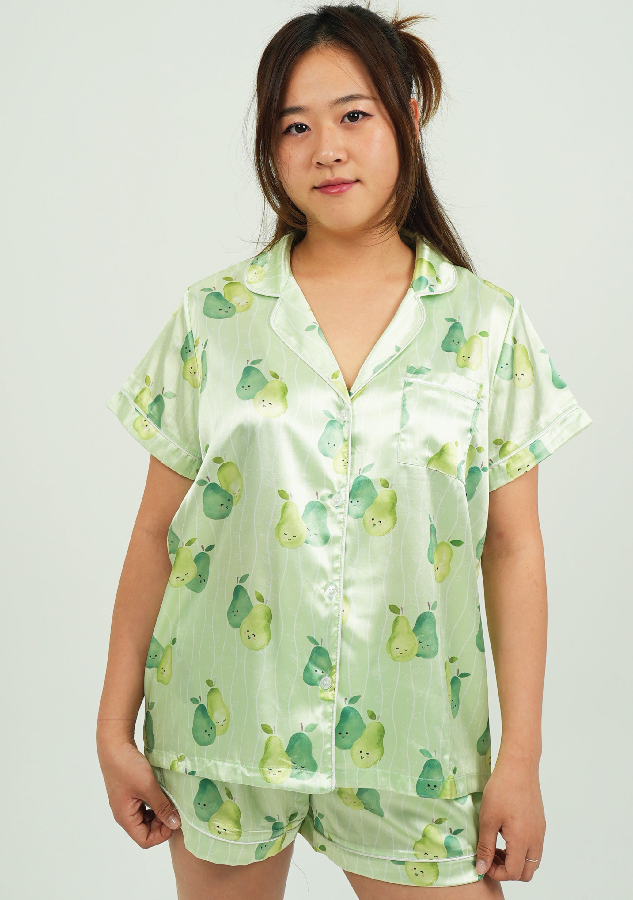 The Perfect Pear Satin Short Pyjama Set