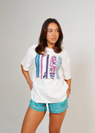 Night Sweet Thing Womens Ocean Drift T-Shirt & Short Pants PJ Set Satin T-Shirt Pajama Set