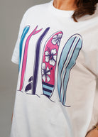 Night Sweet Thing Womens Ocean Drift T-Shirt & Short Pants PJ Set Satin T-Shirt Pajama Set