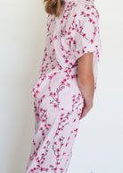 Night Sweet Thing Girls Cherry Blossom Jersey Knit Cotton Long Pajama Set Kids