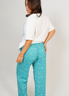 Night Sweet Thing Womens Ocean Drift T-Shirt & Long Pants PJ Set Satin T-Shirt Pajama Set
