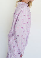 Night Sweet Thing Girls Lilac Ballet Bows Jersey Knit Cotton Long Pajama Set Christmas Gift Kids