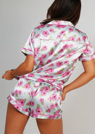 Night Sweet Thing Womens Flutter Garden Satin Short Pajama Set
