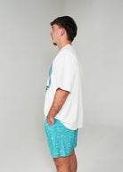 Night Sweet Thing Mens Ocean Drift T-Shirt & Short Pants PJ Set Satin T-Shirt Pajama Set
