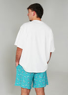 Night Sweet Thing Mens Ocean Drift T-Shirt & Short Pants PJ Set Satin T-Shirt Pajama Set