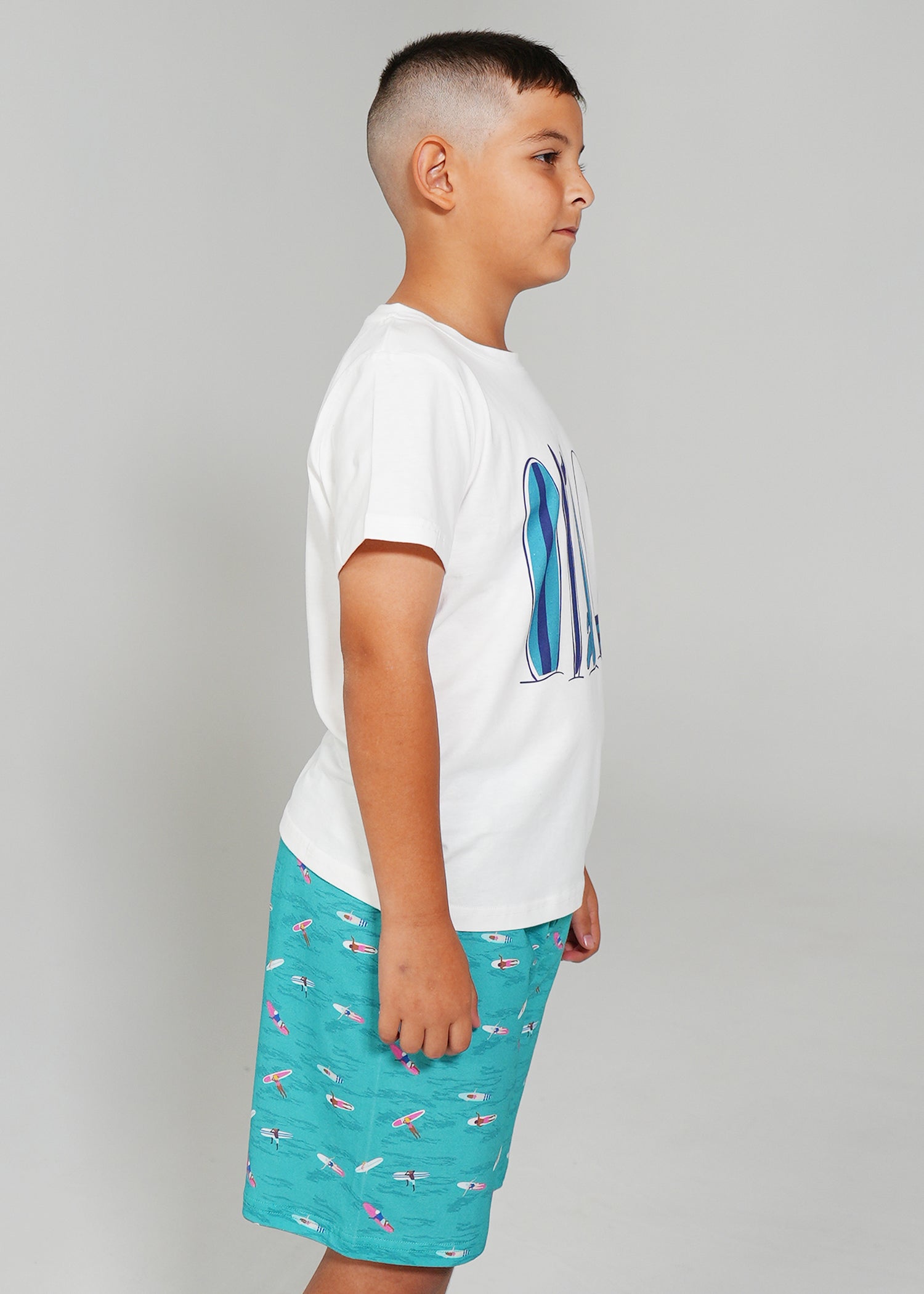 Night Sweet Thing Boys Ocean Drift T-Shirt & Short Pants PJ Set Satin T-Shirt Pajama Set Kids