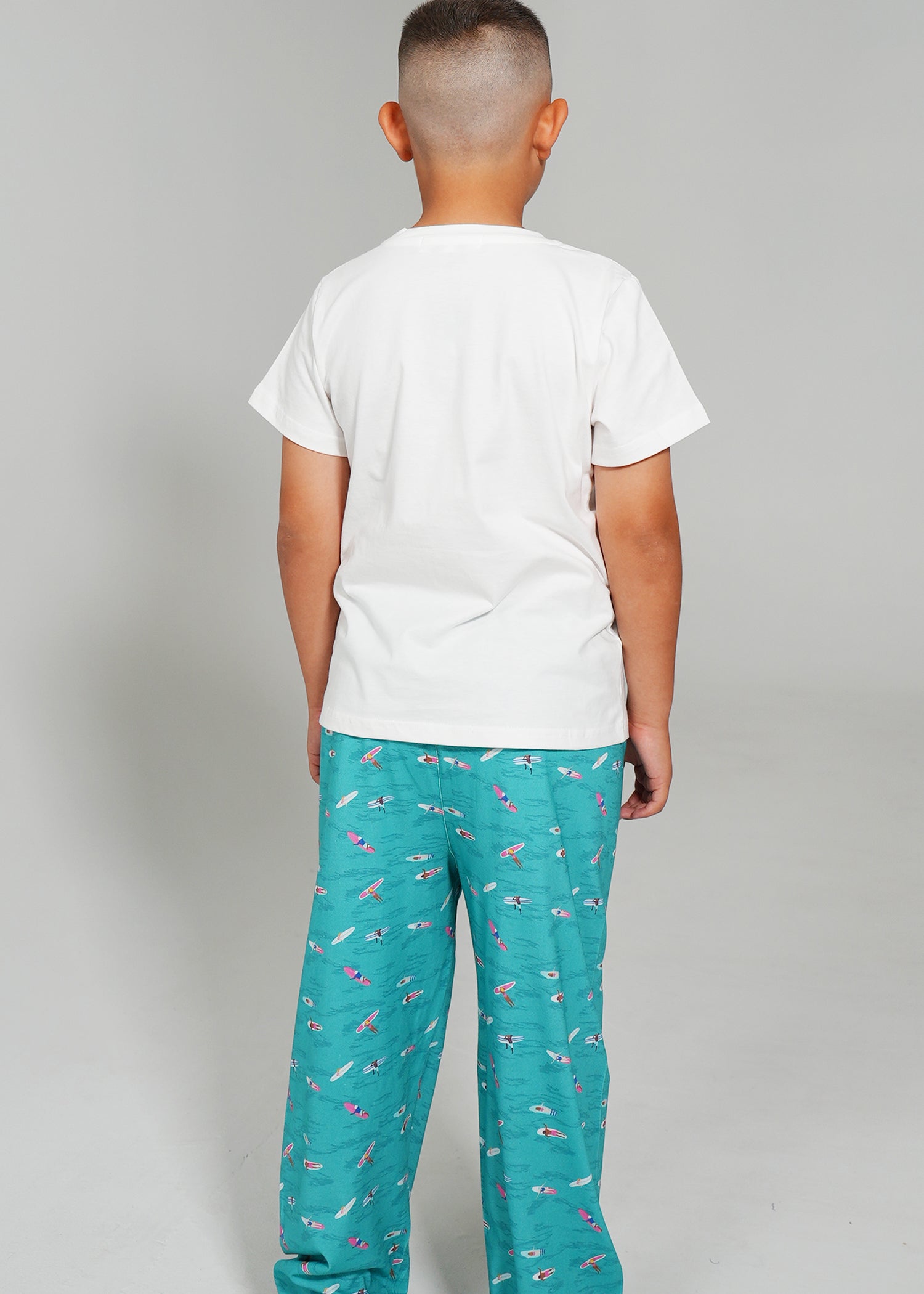 Night Sweet Thing Boys Ocean Drift T-Shirt & Long Pants PJ Set Satin T-Shirt Pajama Set Kids