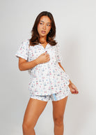 Night Sweet Thing Womens Sail Away Jersey Knit Cotton Short Pajama Set