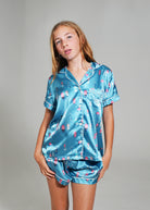 Night Sweet Thing Girls Buoy Oh Buoy Short Satin Short Pajama Set Kids