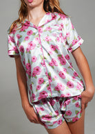 Night Sweet Thing Girls Flutter Garden Short Satin Short Pajama Set Kids