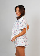 Night Sweet Thing Womens Sail Away Jersey Knit Cotton Short Pajama Set