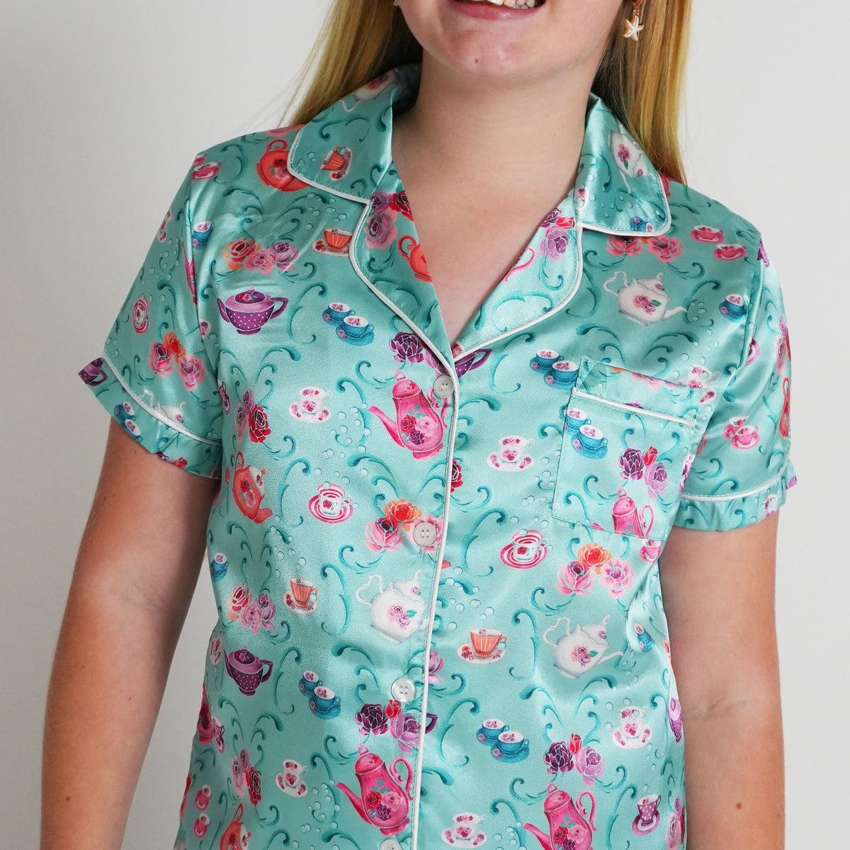 Girls - Bubble Tea Satin Short PJ Set – Night Sweet Thing US