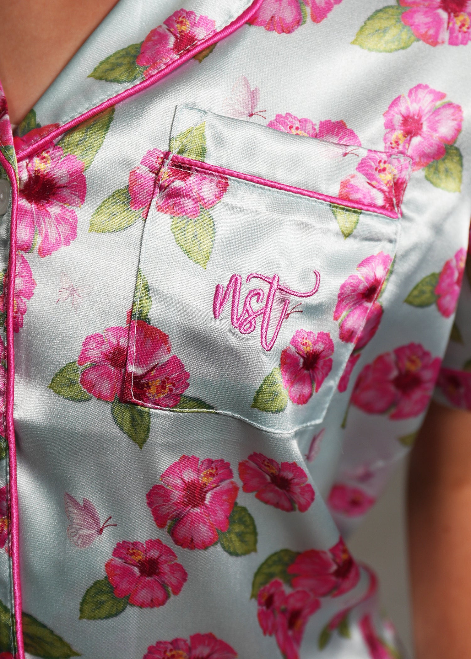 Night Sweet Thing Girls Flutter Garden Short Satin Short Pajama Set Kids