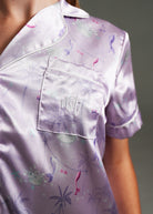 Night Sweet Thing Girls Lilac Coastal Dream Short Satin Short Pajama Set Kids