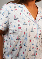 Night Sweet Thing Womens Sail Away Jersey Knit Cotton Short Pajama Set
