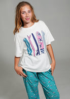 Night Sweet Thing Girls Ocean Drift T-Shirt & Long Pants PJ Set Satin T-Shirt Pajama Set Kids