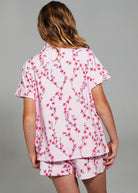Night Sweet Thing Girls Cherry Blossom Jersey Knit Cotton Short Pajama Set Kids
