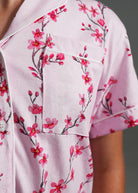 Night Sweet Thing Girls Cherry Blossom Jersey Knit Cotton Short Pajama Set Kids