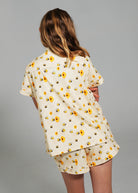 Night Sweet Thing Girls Yellow Bumble Bees Jersey Knit Cotton Short Pajama Set Kids