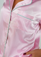 Night Sweet Thing Womens Blush Pink Satin Short Pajama Set