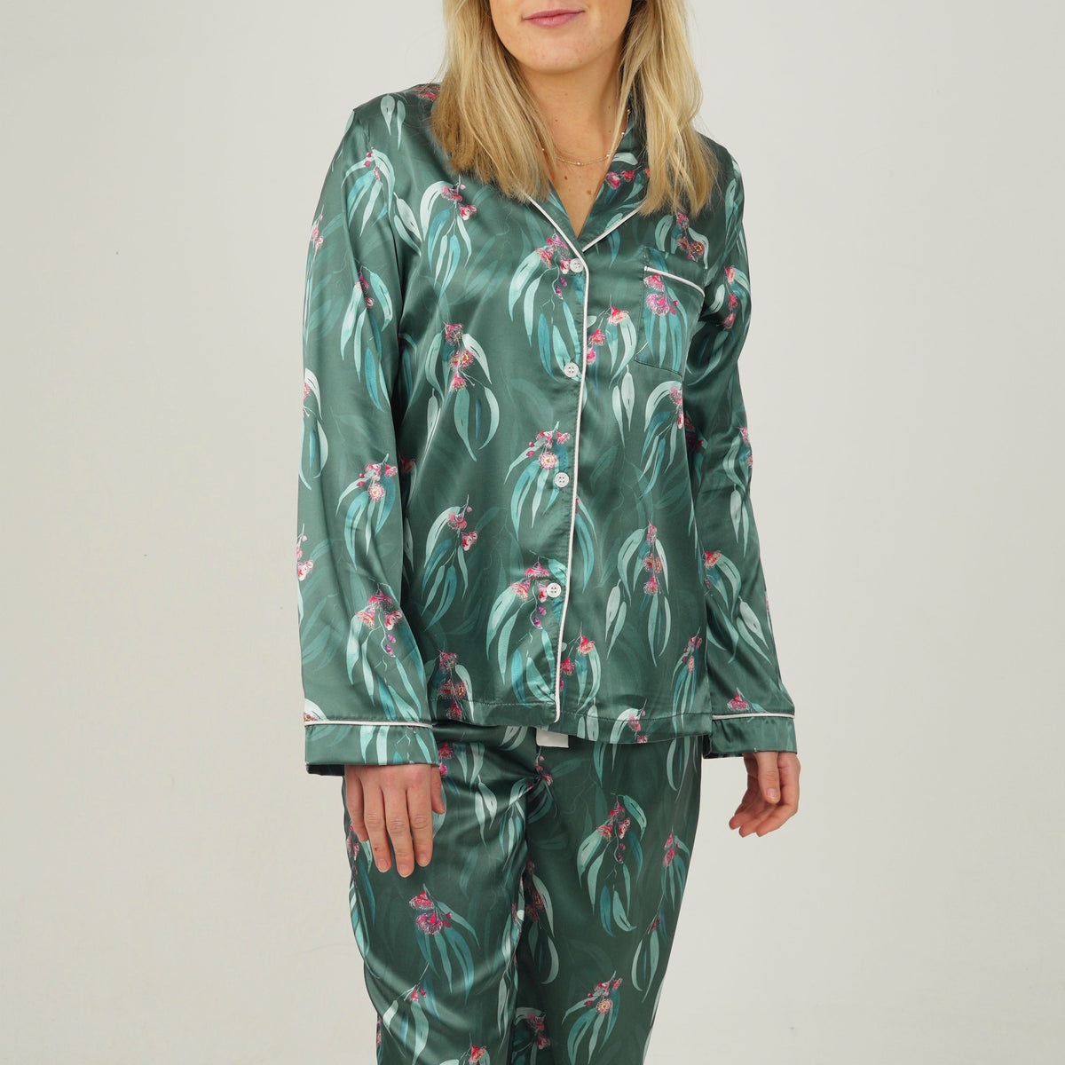 Australian Native Satin Long Pajama Set – Cozy Nightwear for Sweet ...