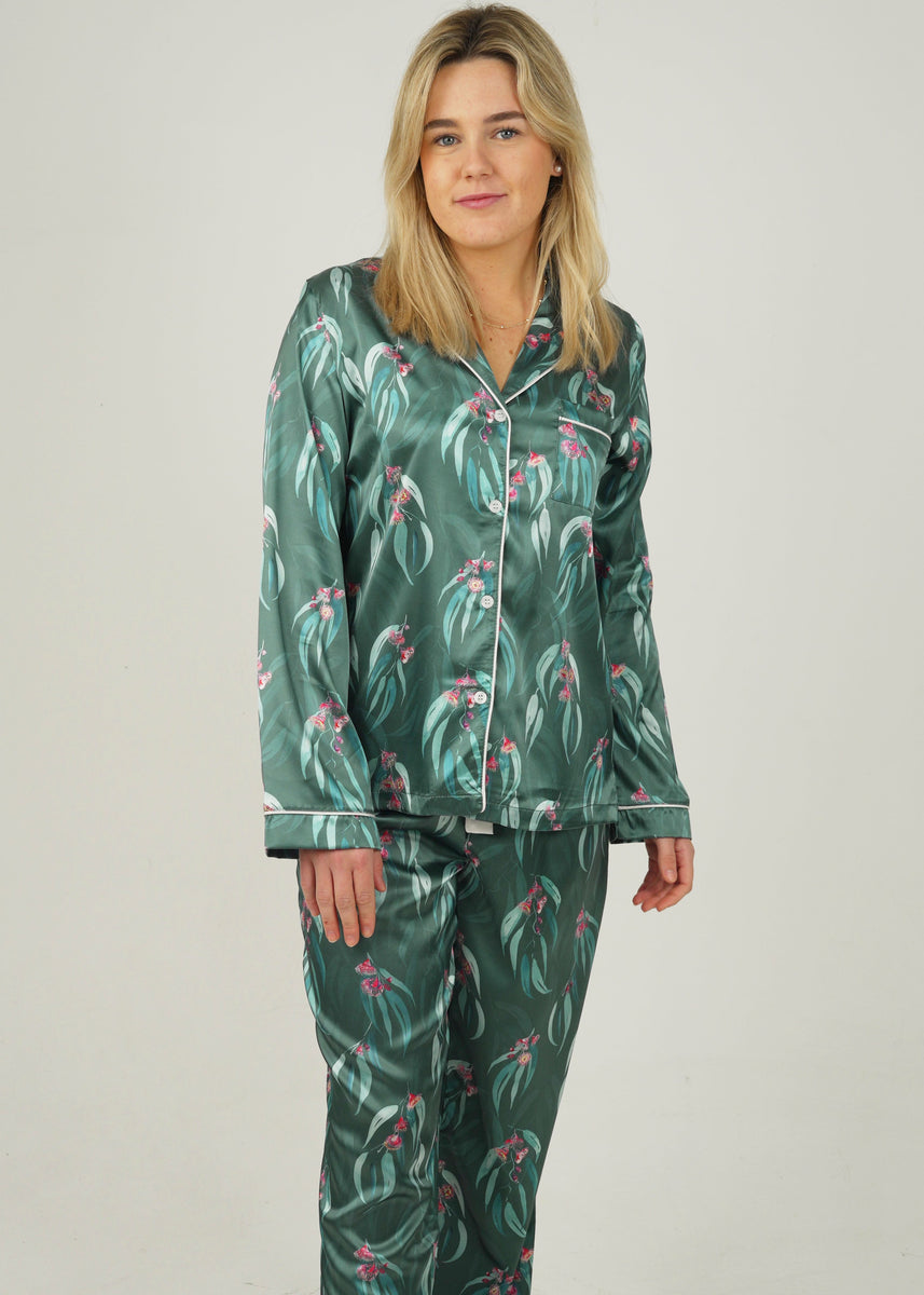Australian Native Satin Long Pajama Set – Cozy Nightwear for Sweet ...