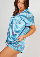 Night Sweet Thing Womens Buoy Oh Buoy Satin Short Pajama Set