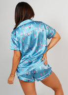 Night Sweet Thing Womens Buoy Oh Buoy Satin Short Pajama Set