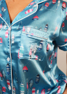 Night Sweet Thing Womens Buoy Oh Buoy Satin Short Pajama Set