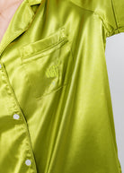 Night Sweet Thing Womens Green Apple Satin Short Pajama Set