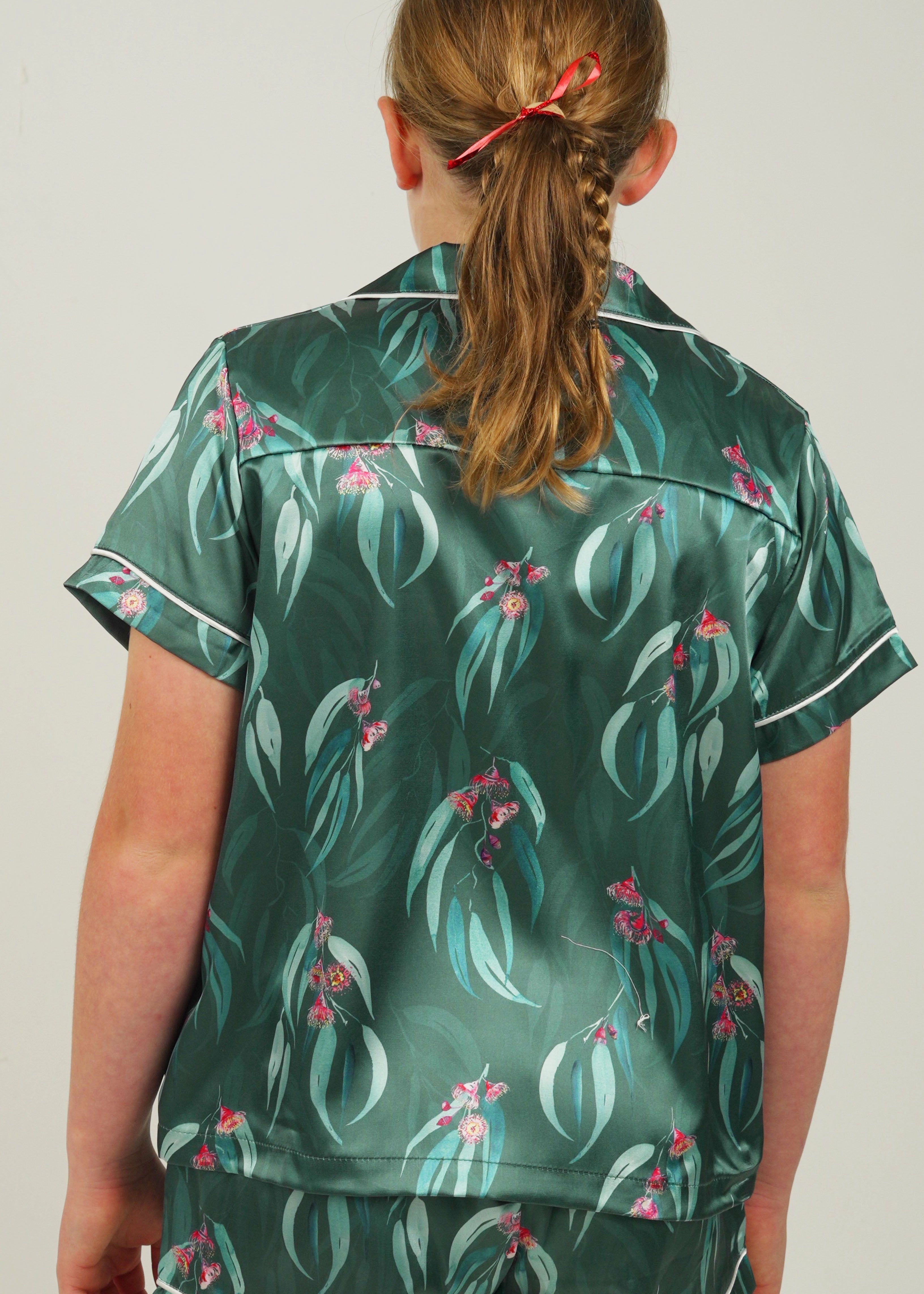 Girls Australian Native Satin Short Pyjama Set – Night Sweet Thing