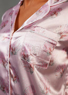 Night Sweet Thing Womens Blush Clamshell Satin Short Pajama Set