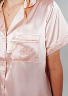 Night Sweet Thing Womens Peachy Dreams Satin Short Pajama Set