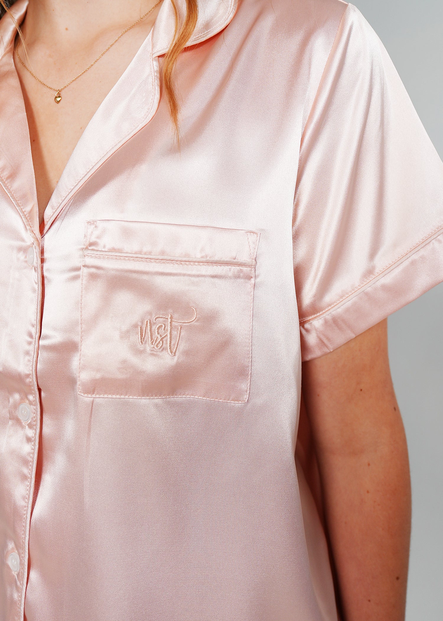 Night Sweet Thing Womens Peachy Dreams Satin Short Pajama Set