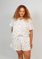 Night Sweet Thing Womens Beach Huts Jersey Knit Cotton Short Pajama Set