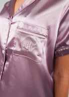Night Sweet Thing Womens Dusty Plum Satin Short Pajama Set