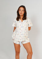 Night Sweet Thing Womens Beach Huts Jersey Knit Cotton Short Pajama Set