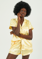 Night Sweet Thing Womens Golden Ticket Satin Short Pajama Set