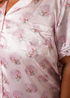 Night Sweet Thing Womens Blush Clamshell Satin Short Pajama Set