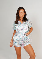 Night Sweet Thing Womens Hermit Dreams Satin Short Pajama Set