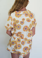 Night Sweet Thing Girls Sunflower Jersey Knit Cotton Short Pajama Set Kids