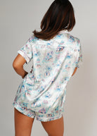 Night Sweet Thing Womens Hermit Dreams Satin Short Pajama Set
