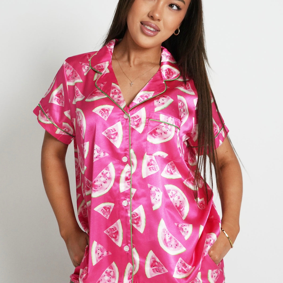 Watermelon Fruit Satin Short Pajama Set – Night Sweet Thing US
